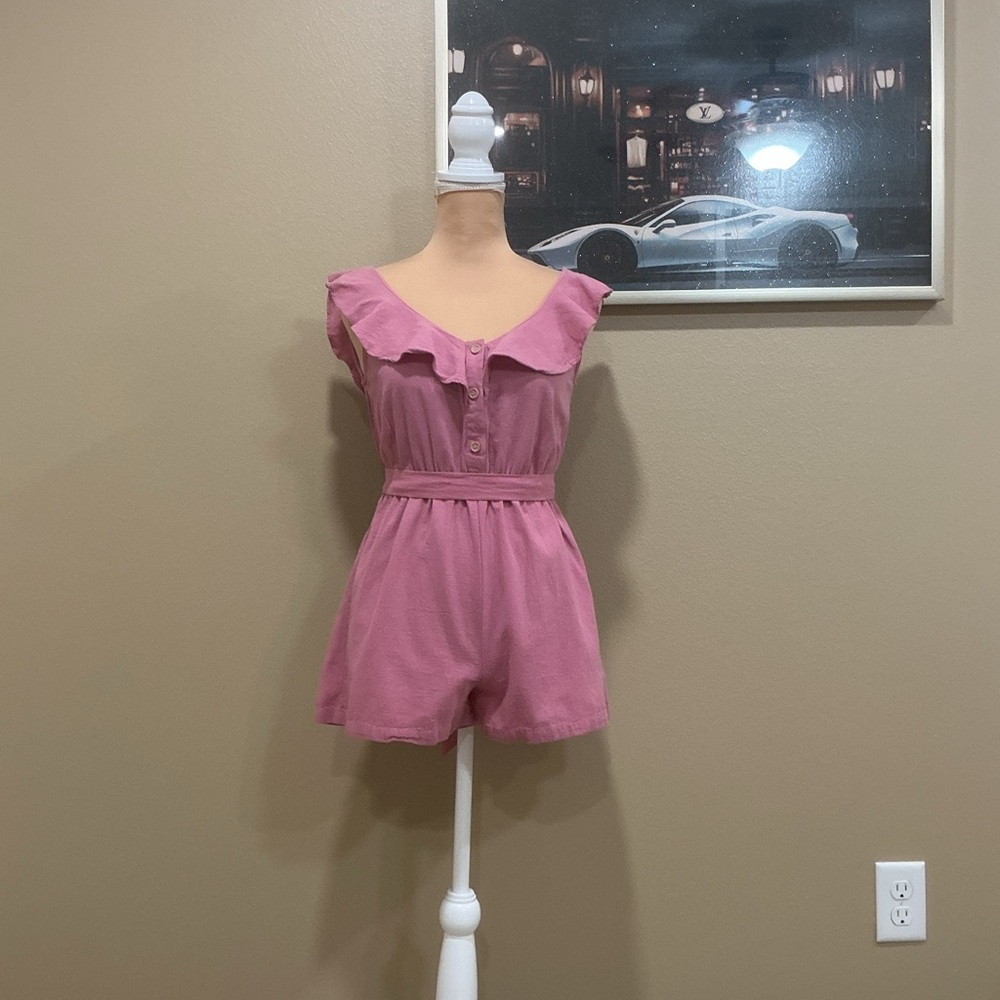 PatPat Pink Ruffled Jumpsuit